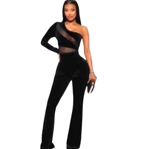 Fashion Nova Darkest Secret Velvet Jumpsuit